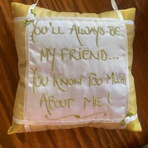 Cute Embroidered Hanging Pillow Friend Sign